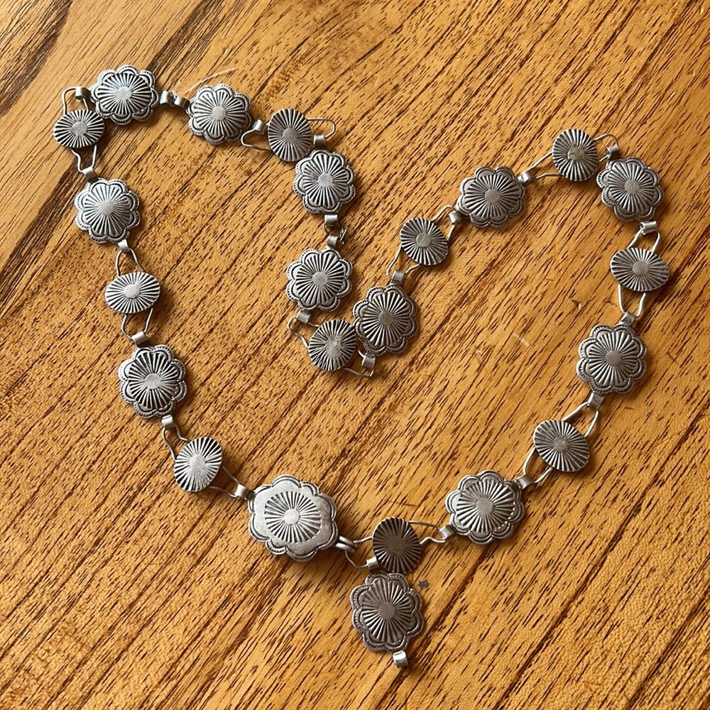 Navajo Silver Concho belt/necklace- Roger Skeet - Picture 9 of 14